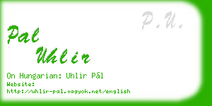 pal uhlir business card